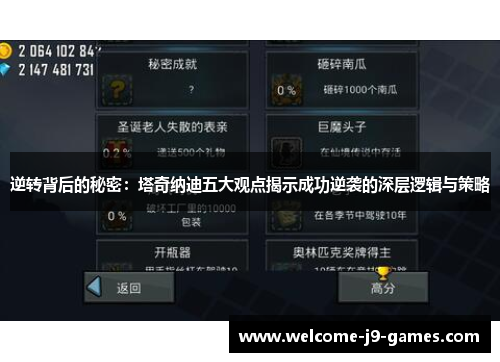 逆转背后的秘密:塔奇纳迪五大观点揭示成功逆袭的深层逻辑与策略 逆转背后的秘密:塔奇纳迪五大观点揭示成功逆袭的深层逻辑与策略